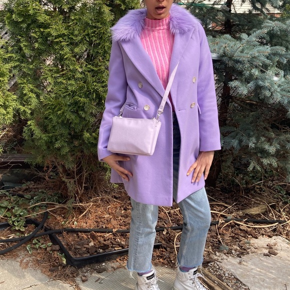 Topshop Lavender Pea coat - Picture 6 of 14